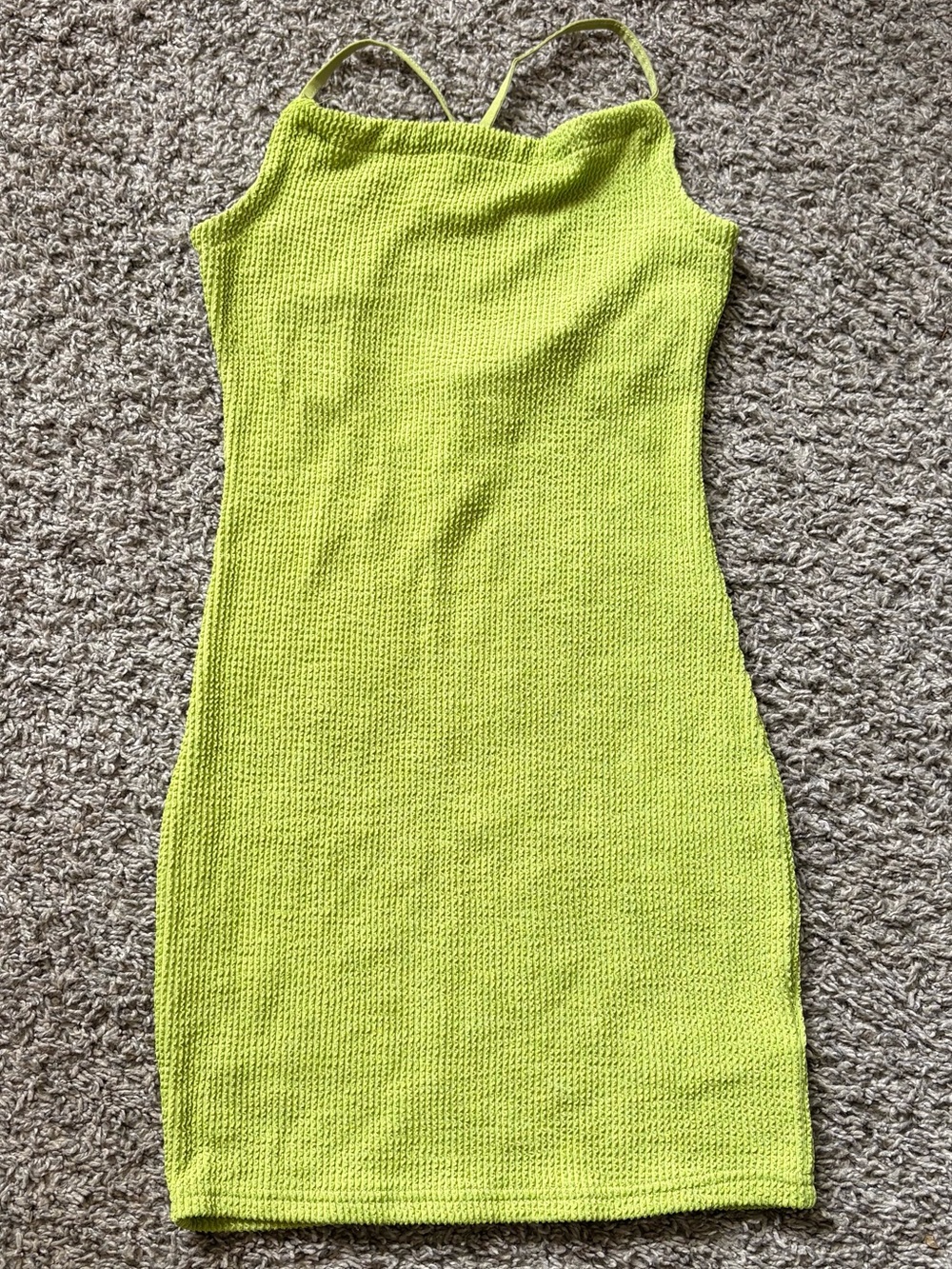 Urban Outfitters Neon Lime Knit Mini Dress